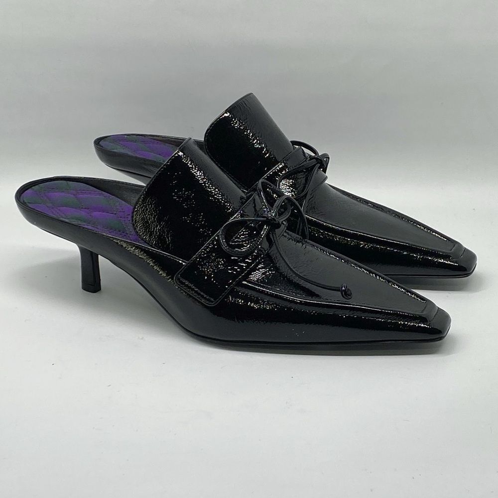 Burberry Sovereign Square Toe Kitten Heel Mule size 39